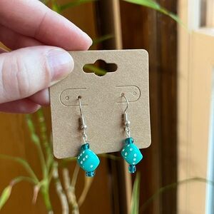 Blue Dice Earrings